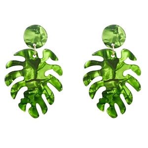 8 by Yoox Acetate Monstera Earrings